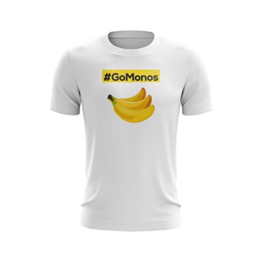 eMonkeyz GoMonos Camiseta, Blanco, M Unisex Adulto
