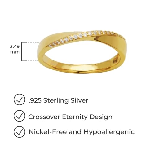 Amazon Essentials Cubic Zirconia Crossover Eternity Ring in Sterling Silver4