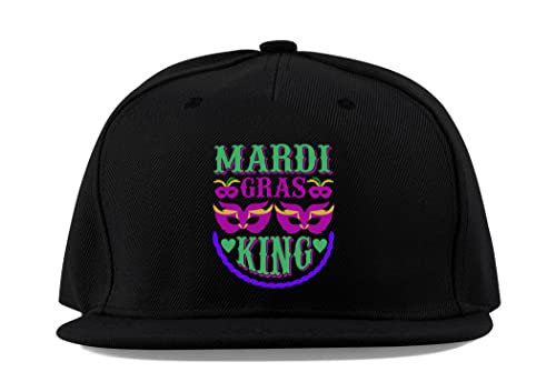 Casquette Mardi Gras King Carnaval en coton noir pour sport respirante