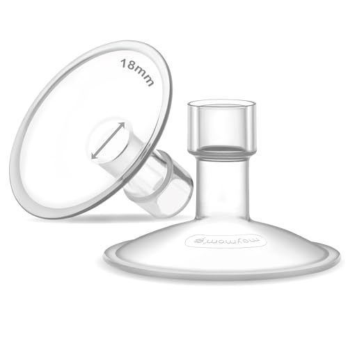 Image of 18mm Maymom MyFit Shields Saucer Series Compatible with Medela Breast Pump- PersonalFit, Freestyle, Harmony, Maxi, Freestyle Flex Connector; Connect to Maymom Widemouth /Narrow Connector, 2pcs