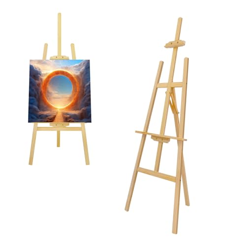 Akademie-Staffelei aus Massivholz (150 cm) – Hochwertige Holzstaffelei für Leinwände bis 100 cm, – Ideal für Künstler, Hobby & Unterricht