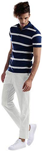 Image of Halogen Mens Clasic Strechable Skinny-Fit White Chinos