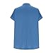 bawilom Womens Short Sleeve Shirts Casual Button V Neck Tops Dressy Outfits Summer Fashion Blouses Basic Tee Trendy Clothes Blue