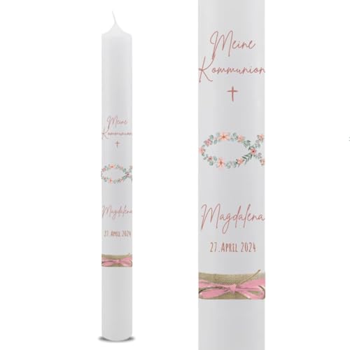 VILLA ROSA LOTTA – Personalisierbare Kommunionkerze 'Magdalena'...