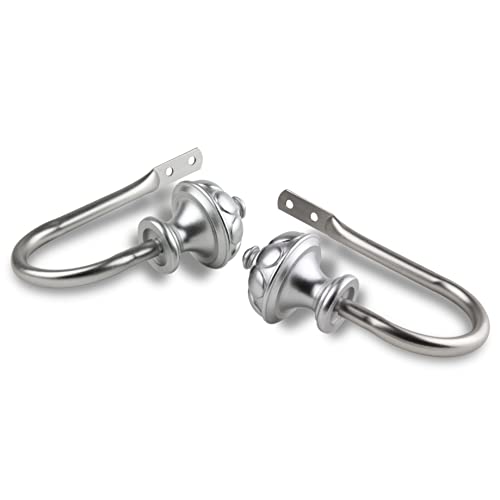 Rod Desyne Sandra Holdback Pair, Satin Nickel