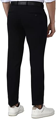 Peter England Men's Slim Fit Mid Rise Formal Stretchable Knit Super Trouser | Comfort Lycra | 360-Degree Stretch
