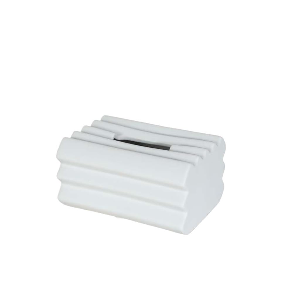 Tissue Box Holder Modern Ceramic Tissue Box Creative Living Room Dining Table Napkin Ornaments(White)