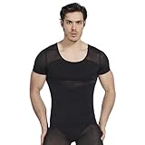 [Luvian] メンズ ボディシェイパー トレーニング コンパレッション ウェア メッシュ 収腹 トップ フィットネス 用 軽量 夏 薄手 カラー:黒 白 サイズ展開 爽やか 着心地 黒 L