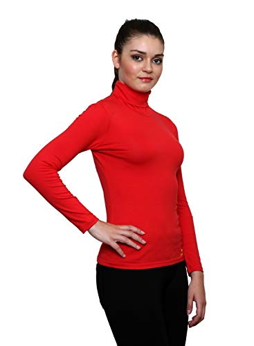 Image of LE BOURGEOIS Women Slim Fit Casual Full Sleeve Highneck /Turtle-Neck Cotton Top