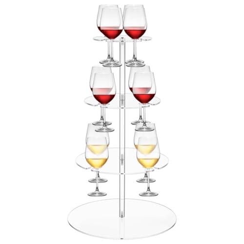 UNICRAFTALE Acrylic Champagne Tower Stand Round...
