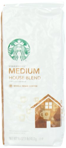 Starbucks House Blend Whole Bean Coffee, 16 Ounce (Pack of 2)