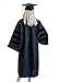 GRADWYSE Doctoral Cap and Gown 2025 Golden Tassel for PhD Graduates Faculty Common Fit Unisex Matte Unisex Black (Black, 48)