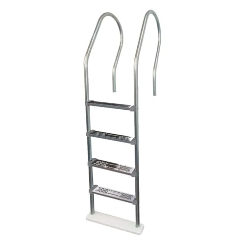 Escalera para piscina con base invertida de acero inoxidable miniatura 1