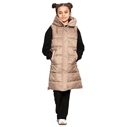Top Fashion18 Girls Longline Hooded Gilet Cover