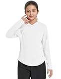 BALEAF UV Shirt Damen Mädchen UFP 50+ Rashguard Schwimmen Kinder Tshirt Badeshirt Surf Shirt Schnelltrocknend Weiß M