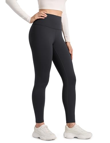 CRZ YOGA Matte Thermal Fleece Lined Leggings 28'' - Casual Lounge Workout Womens Yoga Full Length Pants Winter Warm Ink Gray X-Small