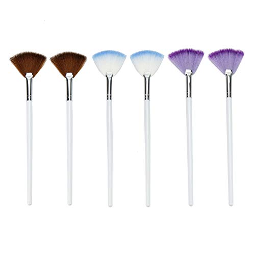 Timoo 6pcs Fan Brush Set, Fan Mask Brush Facial Mask Brush for Peel
