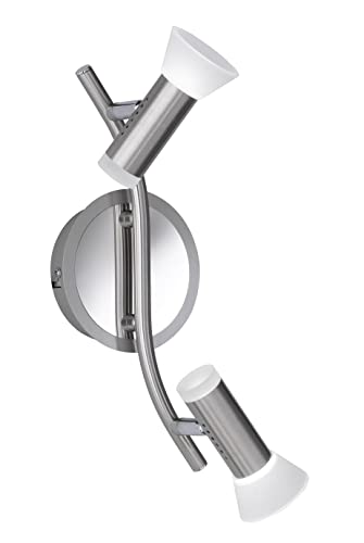 WOFI 4250.04.54.6000 A+ Spot, Metall, 8 W, Integriert, nickel matt/chrom, 30 x 17 x 15 cm