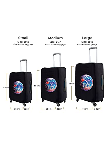 Image of Cortina Luggage Cover Trolley Travel Covers Washable Dust Proof Anti-Scratch Suitcase Protector, Large-Black