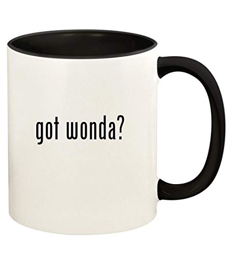 got wonda? - 11oz Ceramic Colored Handle and Inside Coffee Mug Cup, Black