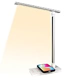► Lámpara de Escritorio Multifuncional: La lámpara de escritorio LED tiene función de carga inalámbrica QI de 10W y función de carga USB de 5V / 2A. Cuando está conectado a la fuente de alimentación y la corriente eléctrica alcanza los 2A, el teléfono móvil se puede cargar con la función de carga inalámbrica.