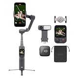 DJI Osmo Mobile 8P+Trasmettitore Mic Mini, Gimbal Stabilizzatore Smartphone 3 Assi (iPhone/Android), controller remoto, microfono wireless, audio ricco di dettagli, cancellazione attiva del rumore
