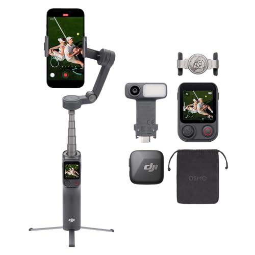 Image of DJI Osmo Mobile 8P + Mic Mini Transmitter, Gimbal Stabilizer for iPhone & Android, Remote Controller, Wireless Microphone, Detail-Rich Audio, Active Noise Canceling, 3-Axis Smartphone Gimbal