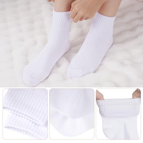 Dxhycc 4 Pairs Kids Athletic Crew Socks Soft Cotton School Uniform Socks for Boys Girls Casual Sports3
