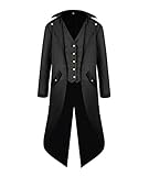 manteau de cocher benjamin moore  Onsoyours Veste pour Hommes Manteau Steampunk Tailcoat Jacket Redingote Gothique Uniforme Costume Partie Vêtements de Dessus Slim Fit Halloween C Noir XL