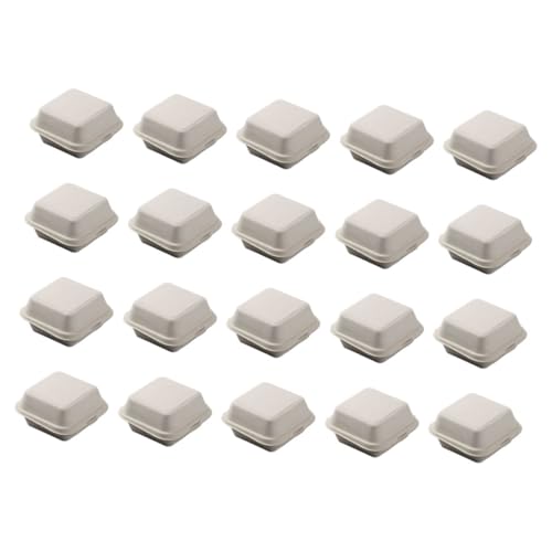 Alipis 20pcs Snack Box Set Bento Lunch Boxes Clamshell Lid Portable Takeout Containers for Office School Outdoor Activities