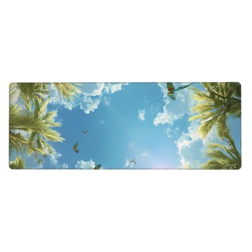 Tapis de souris de jeu tropical 80x30 cm grand format avec base en caoutchouc antidérapant
