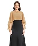 Baoqiya Chales para mujer, capas, estolas, gasa, suaves, para vestidos de noche, damas de honor, bodas, Camello, Talla única