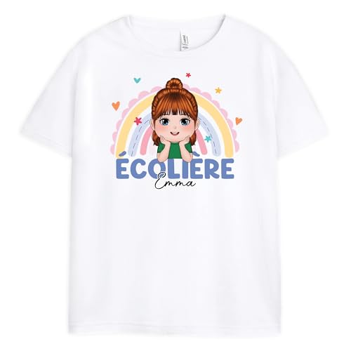 Cadeau Enfant Unique : T-Shirt Personnalisé avec son Prénom et Arc-en-Ciel