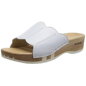 Woody Dames Anna houten schoen, wit, 42 EU, wit, 42 EU
