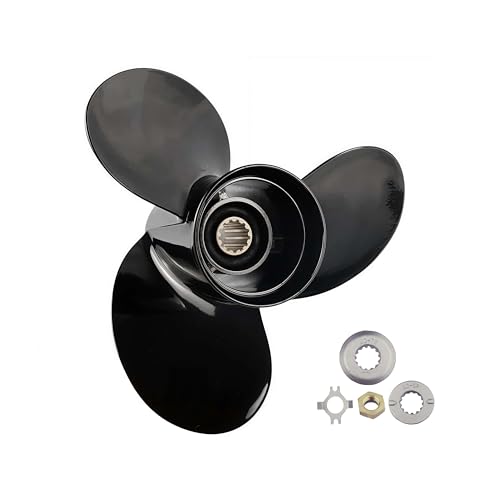 Image of 10 1 /2 X 13 Aluminum Propeller Compatible for Mercury Outboard 25-70 HP | 10.5 X 13 RH Rotation 3 Blade 13 Spline Aluminum Boat Prop for 25 30 35 40 45 48 50 55 60 70 HP 48-816704A45 3-1 /4 inch Gearcase