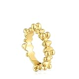 TOUS Anillo mediano con baño de oro 18 kt sobre plata y motivos oso, Para Mujer, Colección Bold Bear