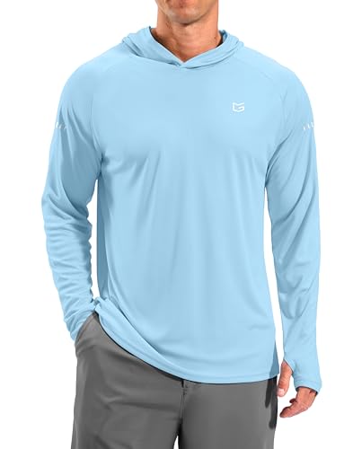 Image of Men's Sun Protection Hoodie Shirts Long Sleeve UPF 50+ Swim Shirts for Men Rash Guard Fishing Shirt Quick Dry