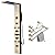 BATHLAVISH LED Gold Shower Tower 304 Stainless Steel 4 In 1 Shower Panels System with Rainfall Shower Bundle with Gold Bathroom Hardware Set 5 Pieces 24" Towel Bar Holder Set
