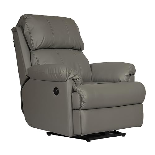 Image of Recliners India Single Power Seater Recliner Sofa | 765 /369 Power Recliner Chair | Cushion Armrest | Living Room Recliner Sofa | 1-Year Manufacturer Warranty | Colour- Grey