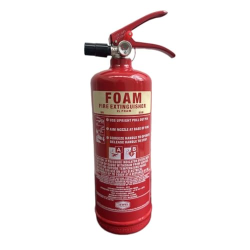 Jewel Fire Group 2L Foam Fire Extinguisher - 8A 55B BS EN3 Certified Class A and B Protection with Wall Bracket Included