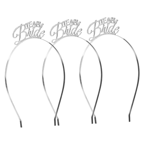 Serre-tête métallique EVJF argenté lot de 3 bandeaux fixes pour coiffure de fête