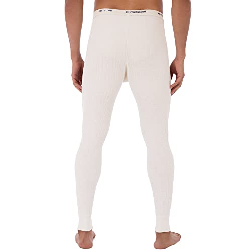 Fruit of the Loom Men's Waffle Weave Thermal Underwear Pant, Natural, X-Large