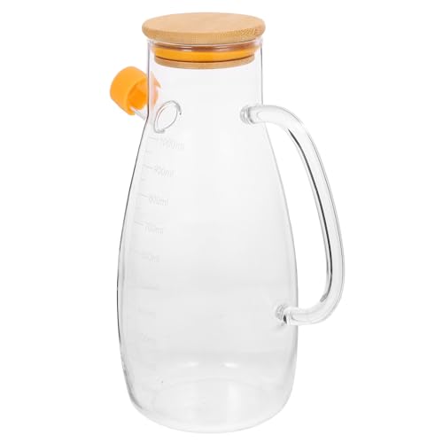 TOYANDONA Botella de Aceite de Vidrio 1000 Ml Tapa Antigoteo, Aceitera Dosificadora Transparente para Cocina, Dispensador de Aceite y Vinagre para Uso Doméstico