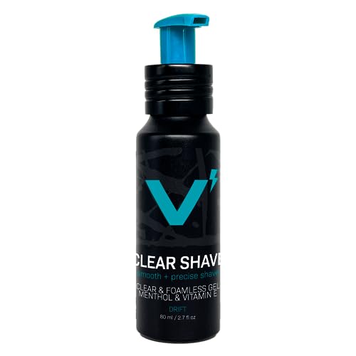 VOLT Clear Shave Gel for Men - Transparent Formula with Aloe, Hyaluronic Acid &amp; Vitamin E, Drift Citrus Sea Salt Scent, 2.7 Oz (80ml) Refillable Aluminum Bottle