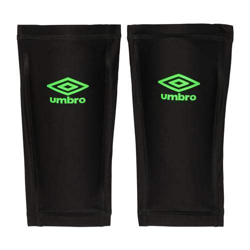 Umbro Youth Neo Shield Shinguard with Sleeve, Green/Black/White, YS - Thumbnail 2