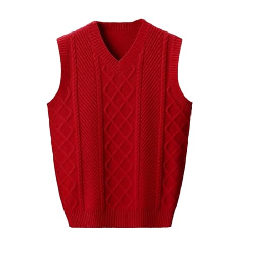 Dcvmvmn Men's Autumn And Winter Thickened Slim Fit Sleeveless Warm Sweater Vest
