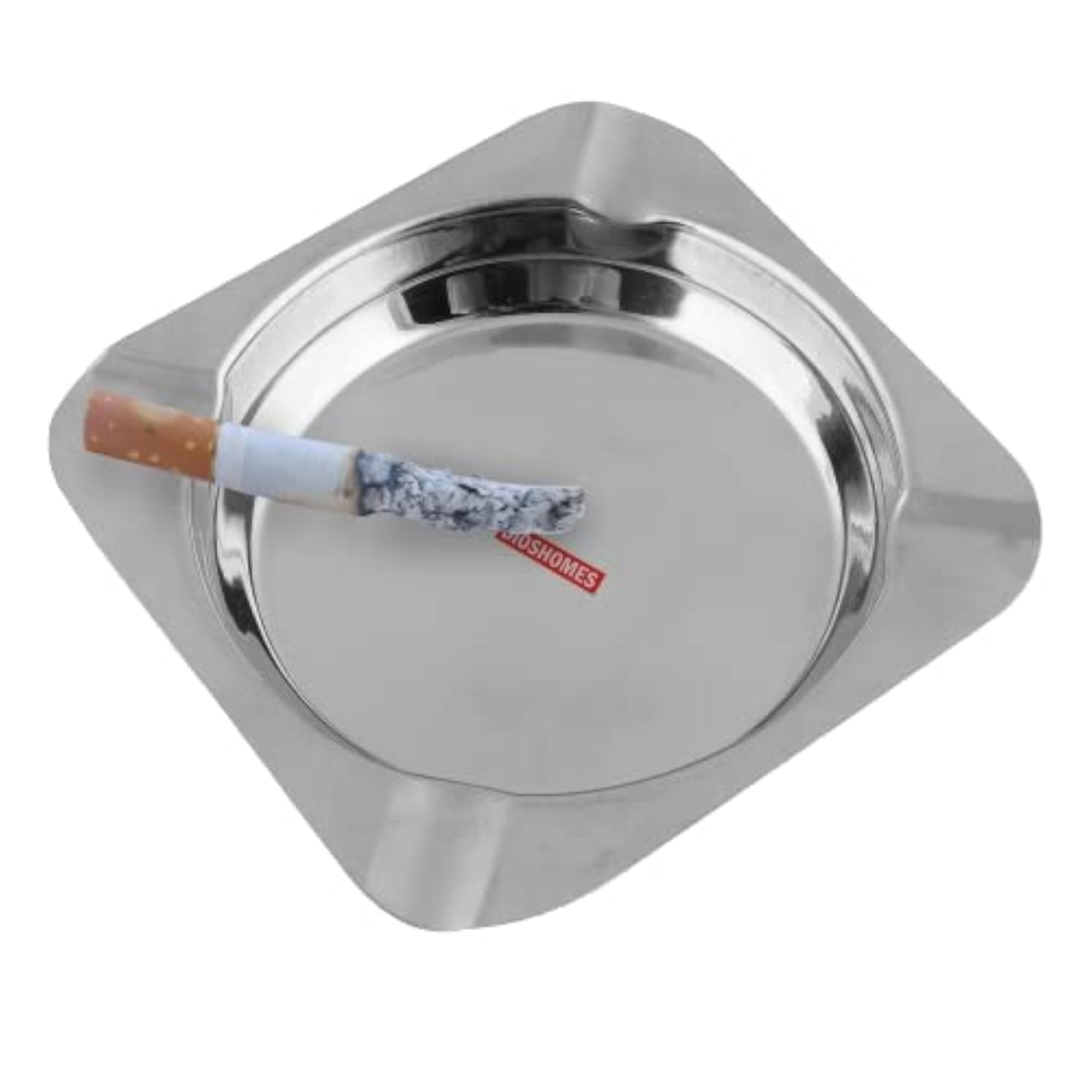Stainless Steel Square Ashtray, 2 Piece Set