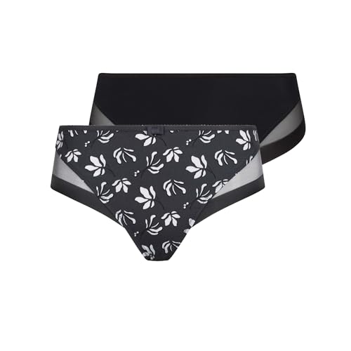 Dim Lot de Culottes Generous X2 Bragas, Urban Bloom/Negro, L (Pack de 2) para Mujer