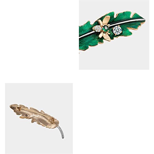 Broche de feuille faite à la main avec épingle de corsage féminine rétro - 6