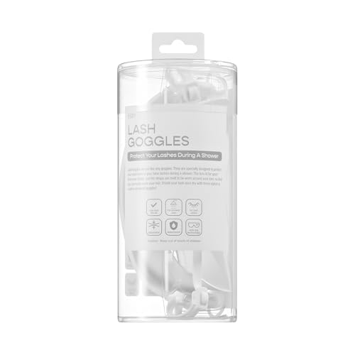 i-ENVY Lash Guard with Ear Straps, Anti-Fog Waterproof Lash Protector for Showering, for Eyelash Extensions, Lash Lifts, False Lashes & Eye Aftercare, White
